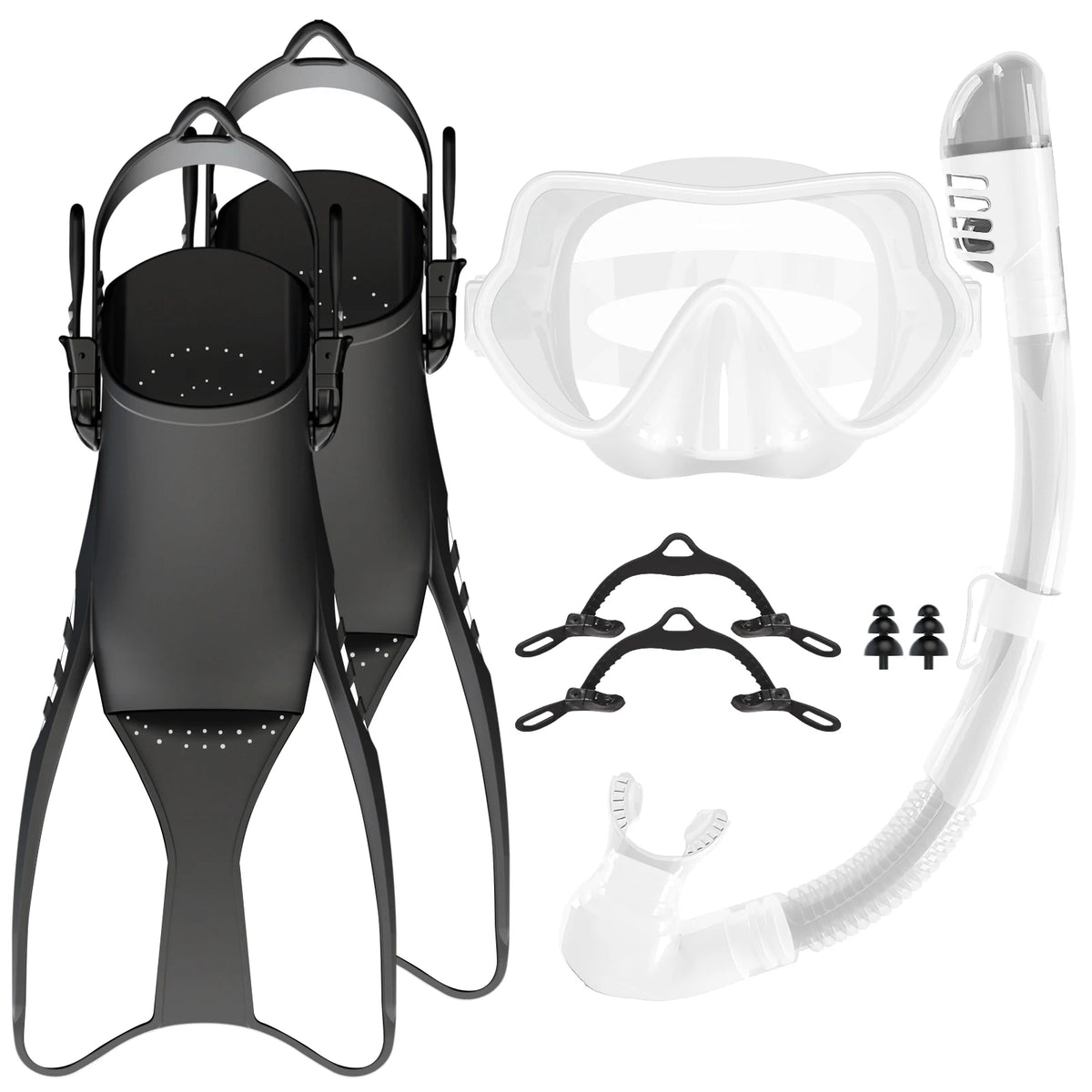 Panoramic Wide View Dry Anti-Fog Diving Mask Diving Mask with Snorkel Fins Set, product image 5