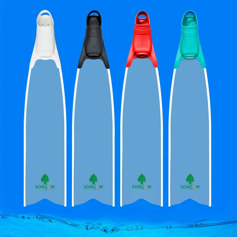 Coated Fiberglass Fins for Freediving Unisex Long Blade Snorkeling Spearfishing Swim Fins, product image 1