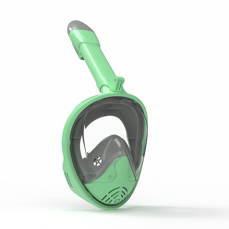 Full face snorkel mask with dual exhale valves for surface snorkeling