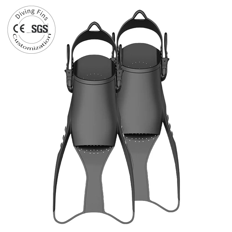 Adjustable TPR+PP Short Swimming Fins for Snorkeling and Scuba Diving Custom Logo Short Blade Flipers Made of Quality Rubber, product image 1