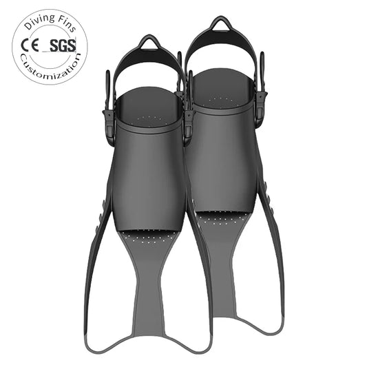 Adjustable TPR+PP Short Swimming Fins for Snorkeling and Scuba Diving Custom Logo Short Blade Flipers Made of Quality Rubber, product image 1