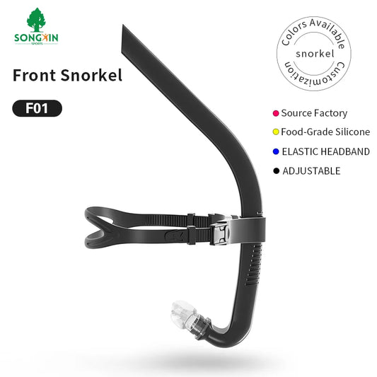 Food-Grade Silicone Elastic Headband Adjustable Small Resistance Front Snorkel for Swimming Freestyle Training, product image 1