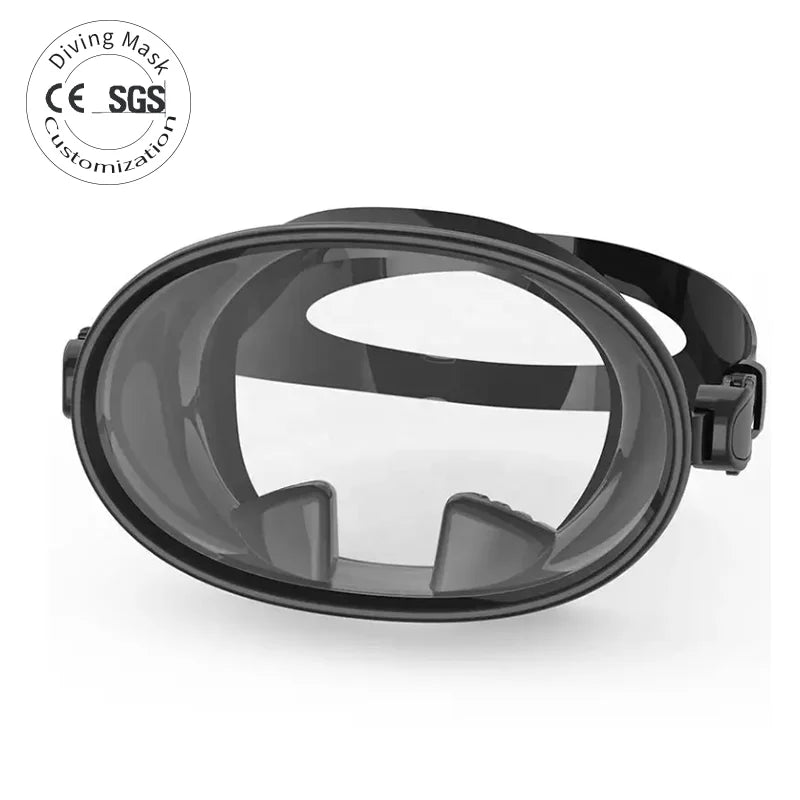 Cheap Price Traditional Oval Silicone Diving Mask Oval Shape Silicone Scuba Diving Snorkeling Mask Blue Round Spearfishing Mask, product image 1