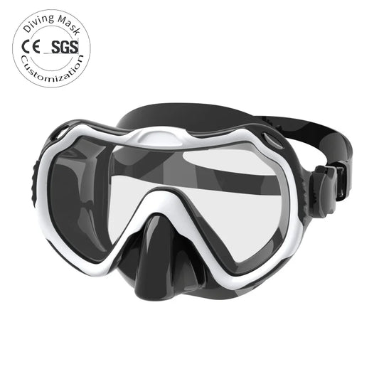 Anti-Fog Wide View Diving Mask for Snorkeling & Freediving Adjustable with Tempered Glass Lenses Featuring OEM Logo, product image 1