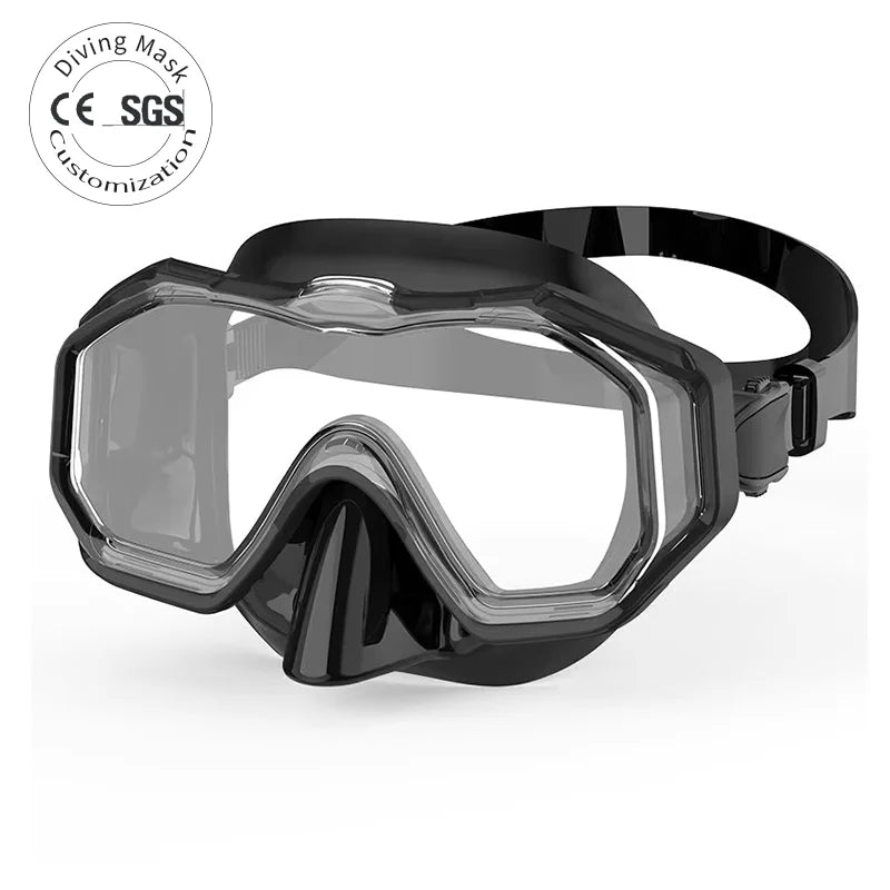 Anti - Leak Side Windows Food - Grade Silicone 180° Wide View Diving Equipment Snorkeling Mask for Diving, product image 1