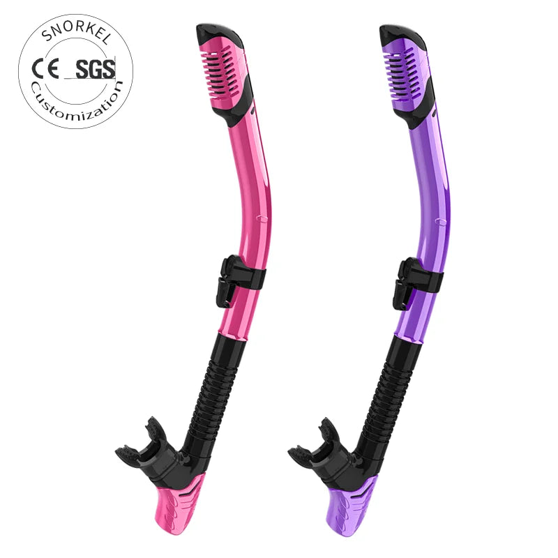 Hot-Selling OEM Dry Diving Snorkel Silicone & PVC Breathing Tube for Snorkeling & Underwater Diving, product image 1