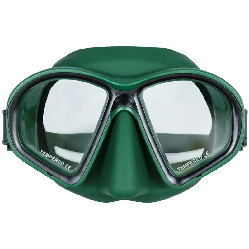 Factory OEM Colorful Silicone Strap Low Volume Snorkeling Diving Mask Half Face Spearfishing Diving Mask, product image 1