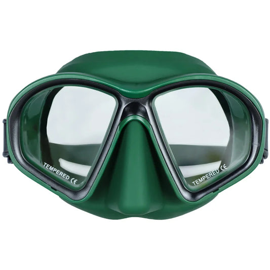 Factory OEM Colorful Silicone Strap Low Volume Snorkeling Diving Mask Half Face Spearfishing Diving Mask, product image 1