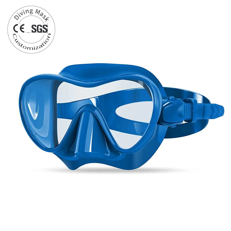 Factory Price Tempered Glass Liquid Silicone Anti-Fog Low Volume Snorkeling Diving Mask, product image 1