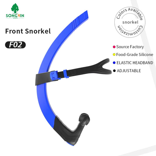 Factory-Sourced Silicone Elastic Headband Adjustable Small Resistance Large Caliber Front Snorkel for Swimming Freestyle, product image 1