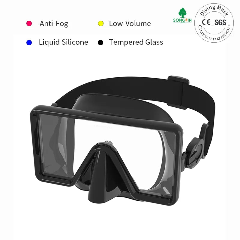 Factory-Sourced Single Lens Diving Equipment HD Anti-Fog 180° Wide View Low Volume Anti-Leak Tempered Glass Low Volume Logo, product image 1