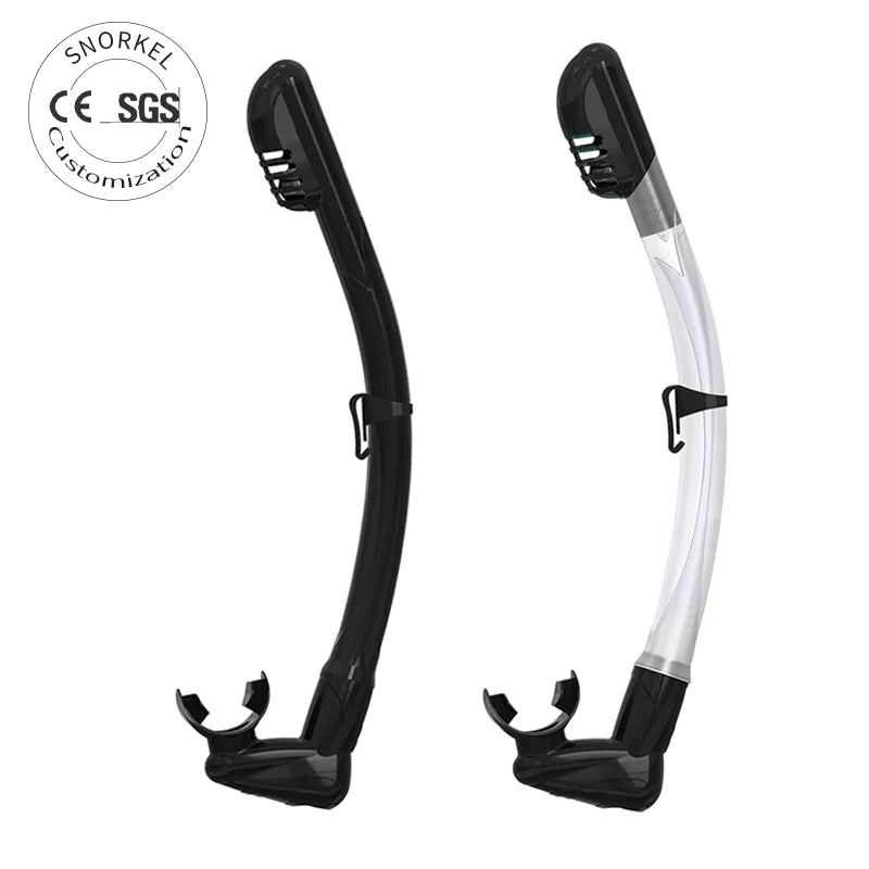 Food Grade Silicone PVC Respirator No Water Blocking Foldable scuba Diving Breathing Tube Spearfishing Freediving Snorkel, product image 1
