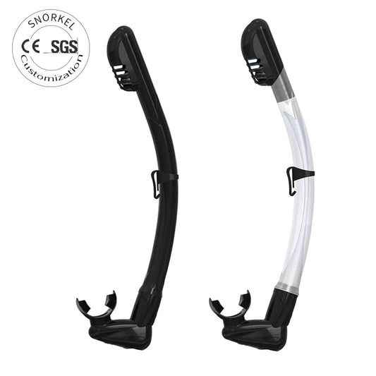 Food Grade Silicone PVC Respirator No Water Blocking Foldable scuba Diving Breathing Tube Spearfishing Freediving Snorkel, product image 1