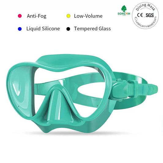 Frameless Silicone Snorkel Mask for Adults & Children Low Volume Design Anti-Fog UV Protection Eco-Friendly Foldable Lightweight, product image 1