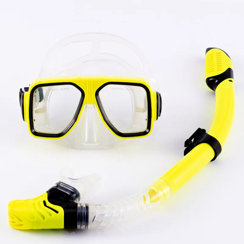 Tempered Glass scuba Diving Mask Skin Friendly Snorkel Dry Snorkel Set, product image 4