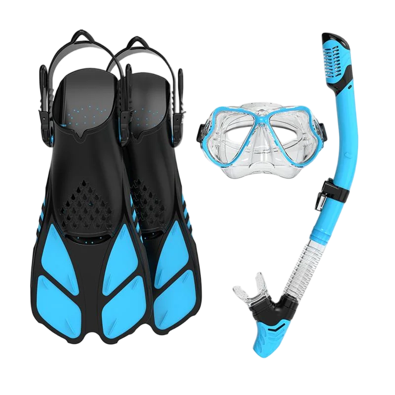 Tempered Glass Anti-Fog Diving Mask Snorkel Fins Set with Adjustable Fins, product image 4