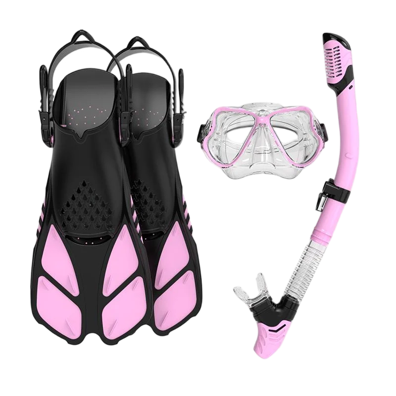 Tempered Glass Anti-Fog Diving Mask Snorkel Fins Set with Adjustable Fins, product image 3