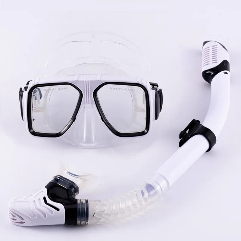 Tempered Glass scuba Diving Mask Skin Friendly Snorkel Dry Snorkel Set, product image 2