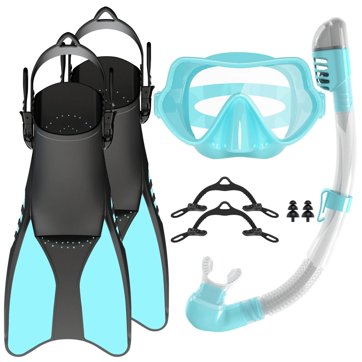 Panoramic Wide View Dry Anti-Fog Diving Mask Diving Mask with Snorkel Fins Set, product image 2