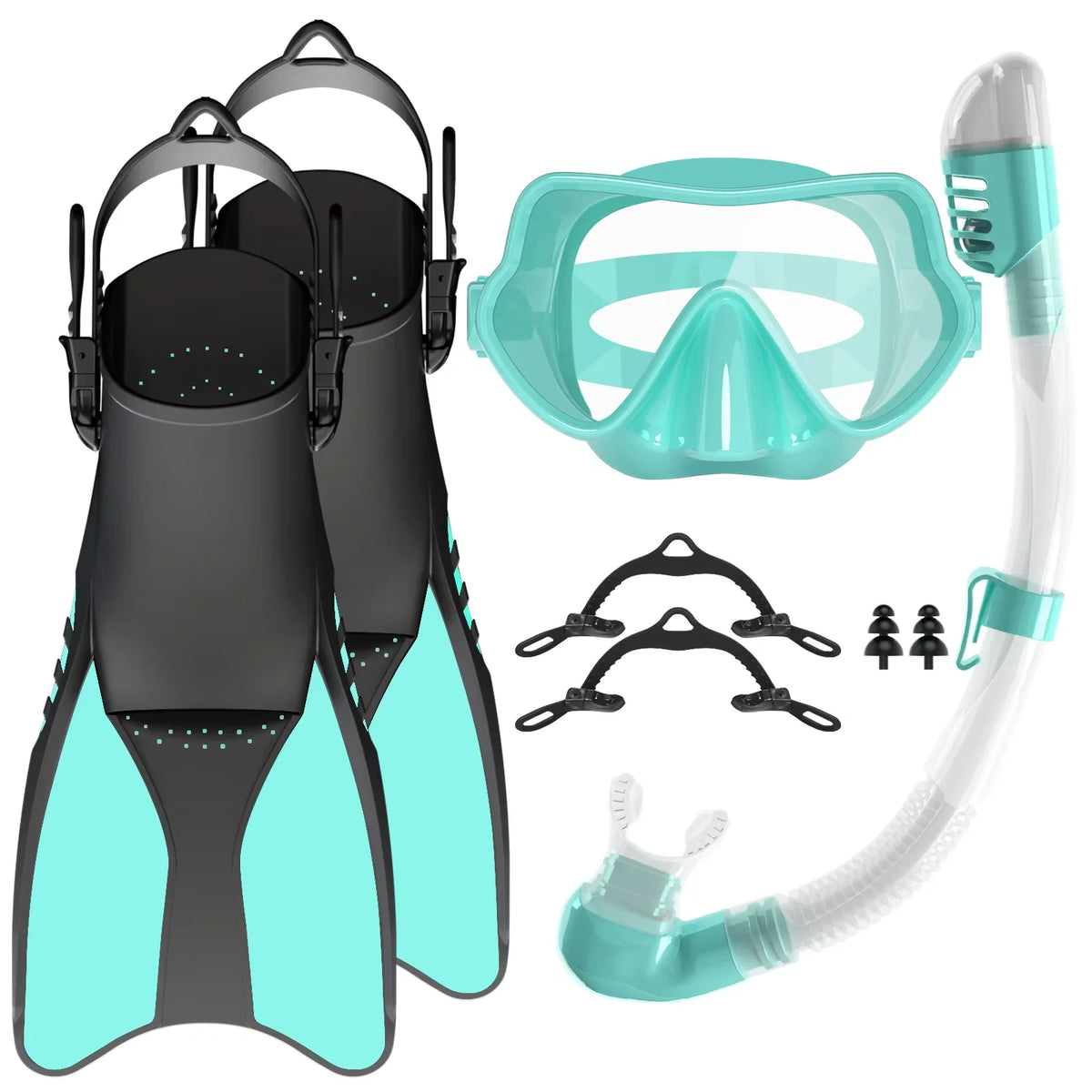 Panoramic Wide View Dry Anti-Fog Diving Mask Diving Mask with Snorkel Fins Set, product image 3
