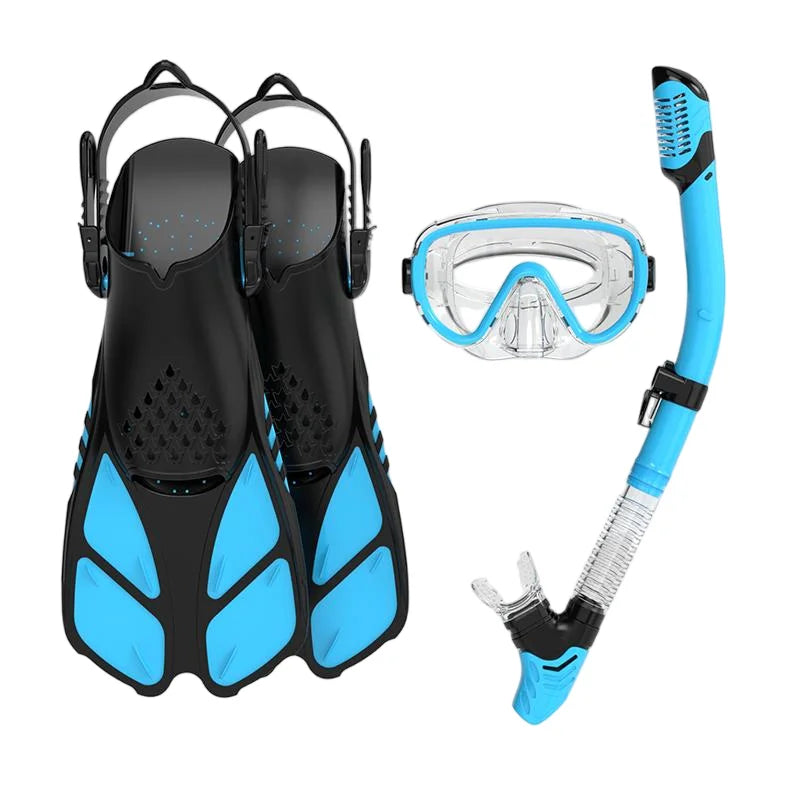 Tempered Glass Anti-Fog Waterproof Diving Equipment Kit-Mask Snorkel Fins Set for Professional Diving & Snorkeling, product image 5