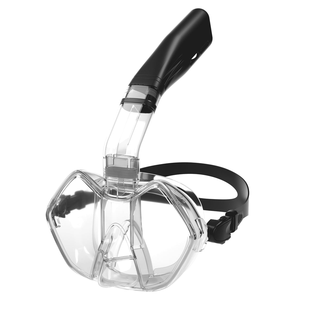High Cost Effective Half Face Snorkel Mask with Integrated Design Eco Friendly Silicone Material Low Volume Anti-Fog Adjustable, product image 2