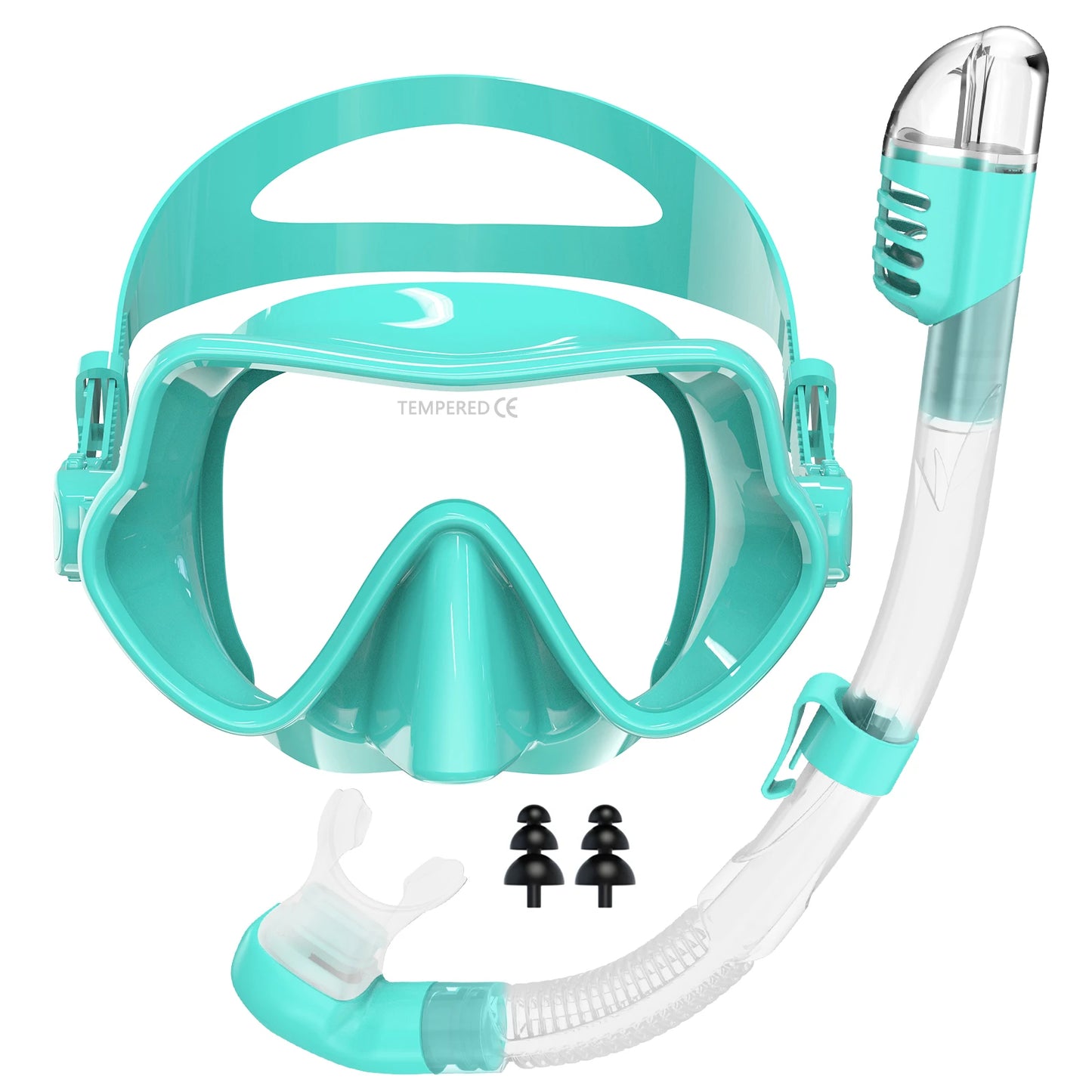 Free Breath Diving Mask Equipment Half Face Snorkel Mask Snorkel Fins Set, product image 5