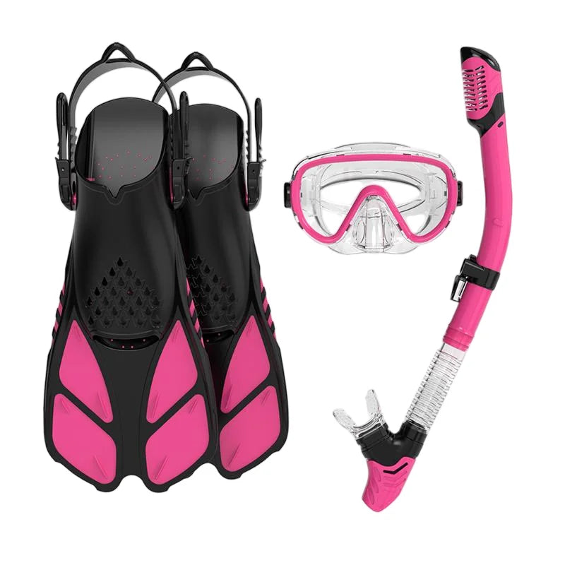 Tempered Glass Anti-Fog Waterproof Diving Equipment Kit-Mask Snorkel Fins Set for Professional Diving & Snorkeling, product image 2
