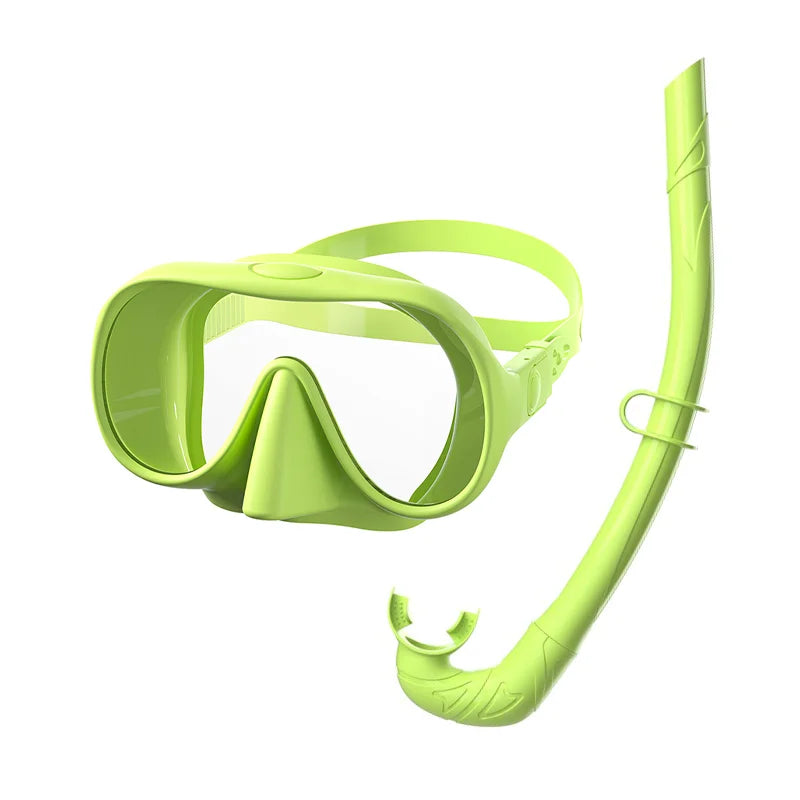 Single Lens Anti Fog Anti Leak Silicone Diving Mask with Snorkel Custom Logo for Adults, product image 4