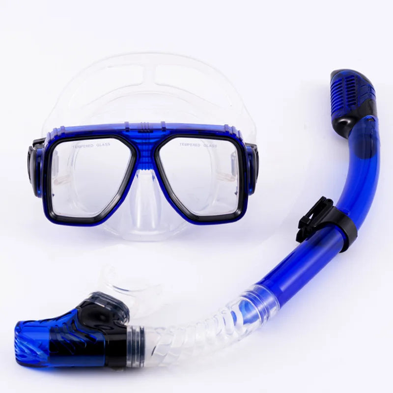 Tempered Glass scuba Diving Mask Skin Friendly Snorkel Dry Snorkel Set, product image 3