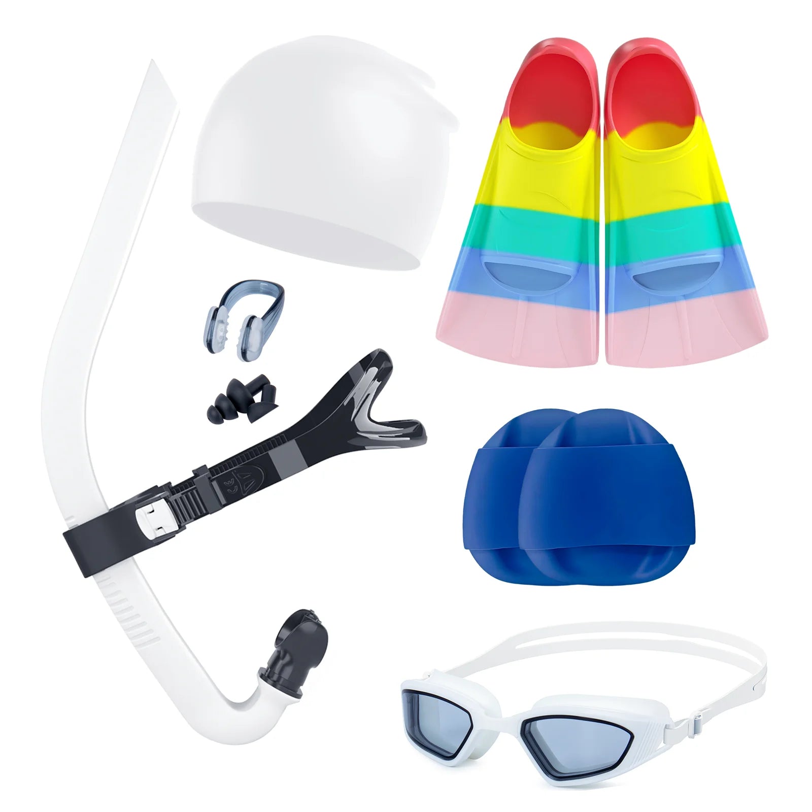 Songxin 7-in-1 Swimming Goggles Set with Cap & Snorkel-Anti-Fog PC Lens Silicone Strap UV Protection Lightweight & Adjustable, product image 3