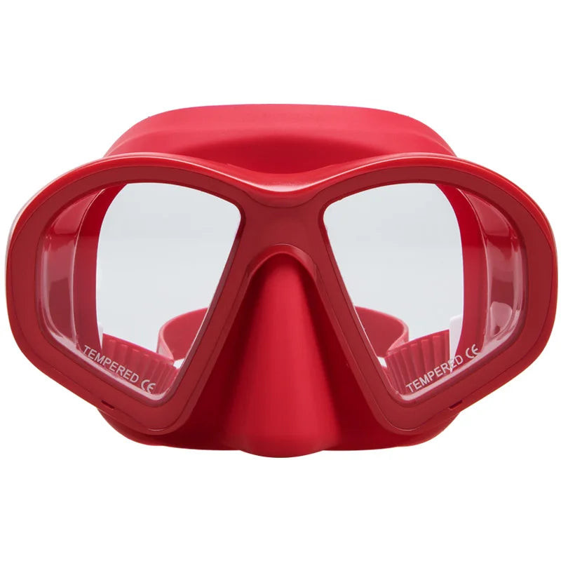 Factory OEM Colorful Silicone Strap Low Volume Snorkeling Diving Mask Half Face Spearfishing Diving Mask, product image 4