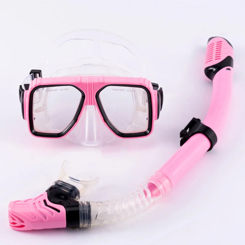 Tempered Glass scuba Diving Mask Skin Friendly Snorkel Dry Snorkel Set, product image 5