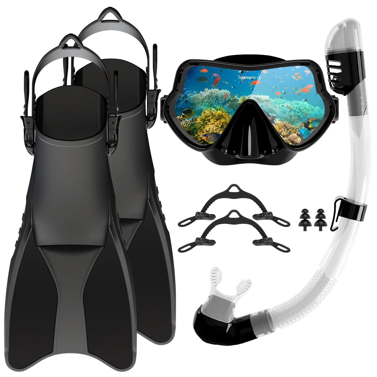 Cheap Price Dive Gear Set Frameless Diving Mask scuba Snorkel Fins Set, product image 4