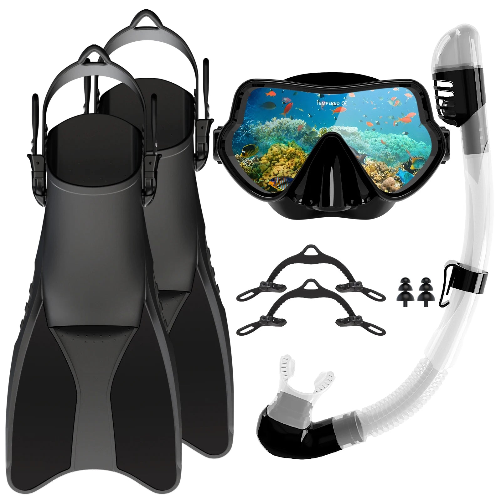 Cheap Price Dive Gear Set Frameless Diving Mask scuba Snorkel Fins Set, product image 4