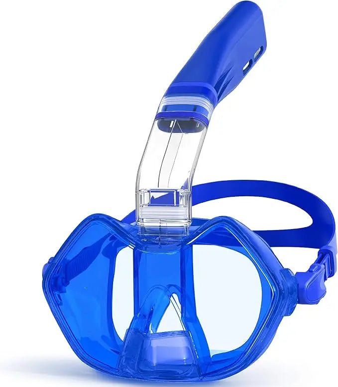 2 in 1 Snorkel & Diving Mask with Integrated Frame Half Face Style Low Volume Anti-Fog Liquid Silicone Adjustable, product image 3