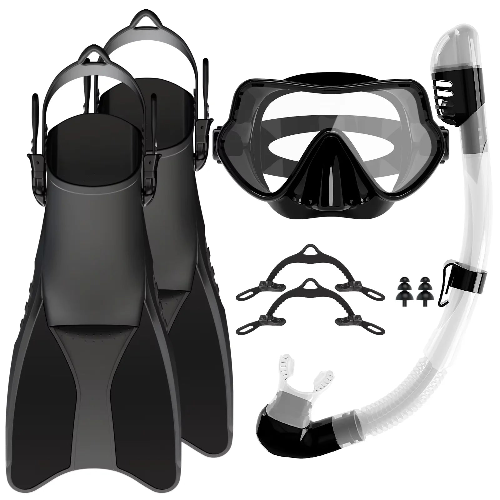 Panoramic Wide View Dry Anti-Fog Diving Mask Diving Mask with Snorkel Fins Set, product image 4