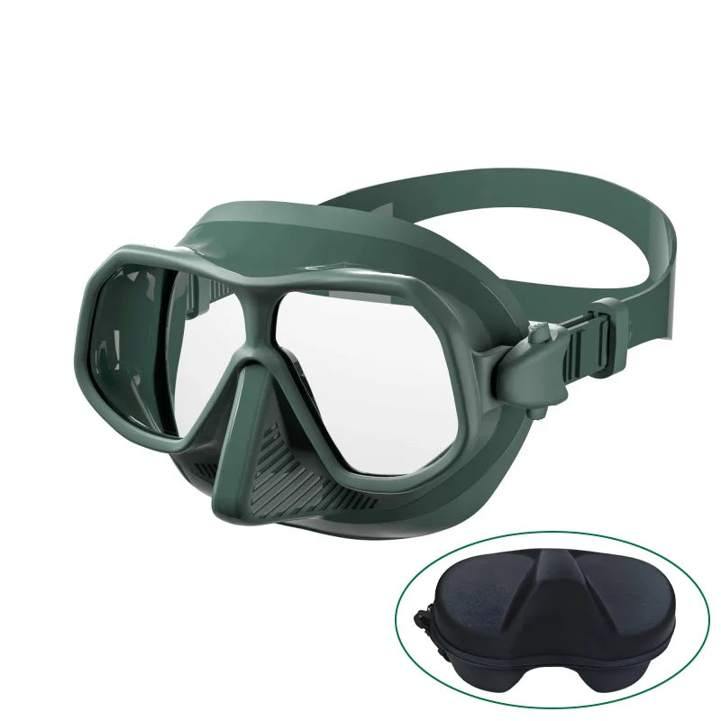 Low Volume Freediving Mask Tempered Glass Diving Mask Waterproof Anti Fog Clear Vision Diving Goggles with Case, product image 5