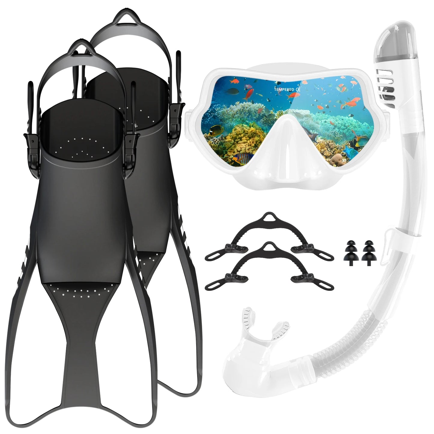 Cheap Price Dive Gear Set Frameless Diving Mask scuba Snorkel Fins Set, product image 5