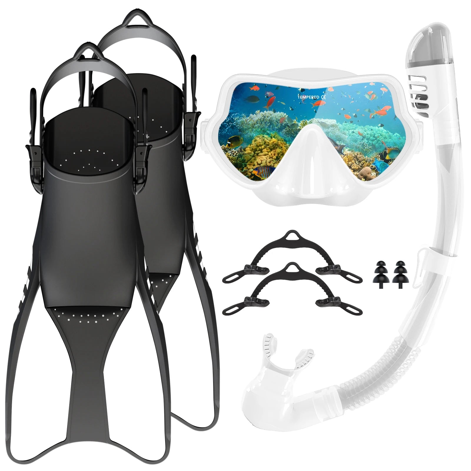 Cheap Price Dive Gear Set Frameless Diving Mask scuba Snorkel Fins Set, product image 5