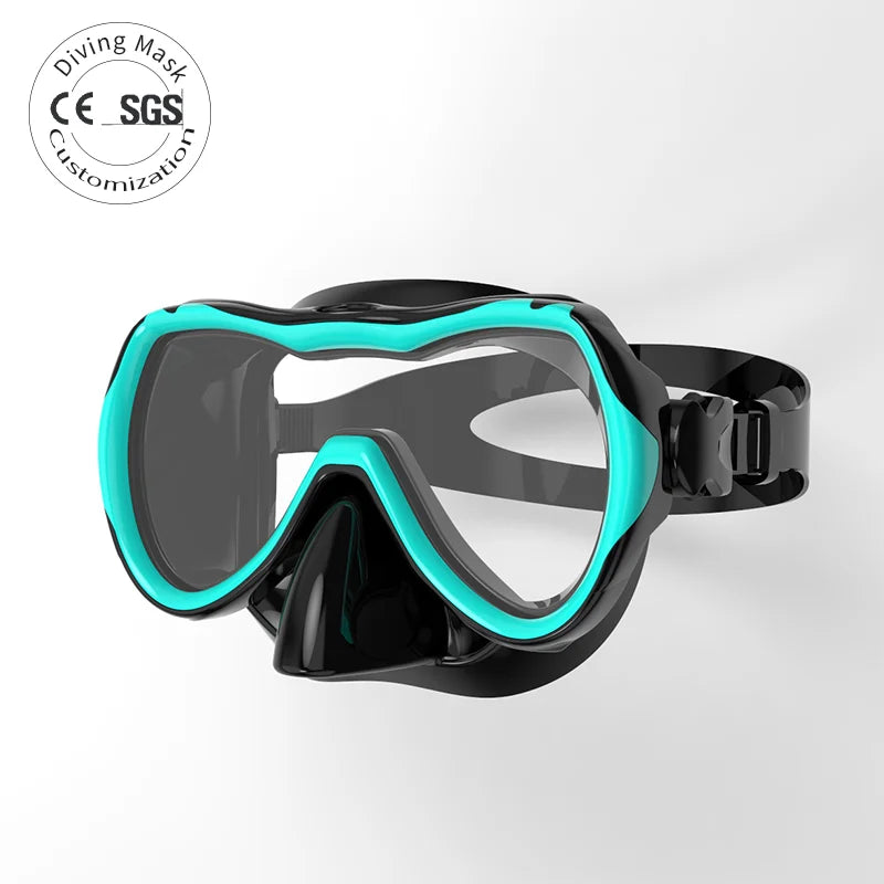 HD Anti-Fog Silicone Edge Diving Mask Quick Adjust Low Volume Waterproof for Snorkeling/Swimming OEM/ODM Glass Lenses, product image 1