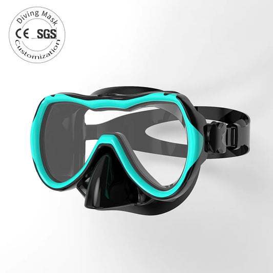 HD Anti-Fog Silicone Edge Diving Mask Quick Adjust Low Volume Waterproof for Snorkeling/Swimming OEM/ODM Glass Lenses, product image 1
