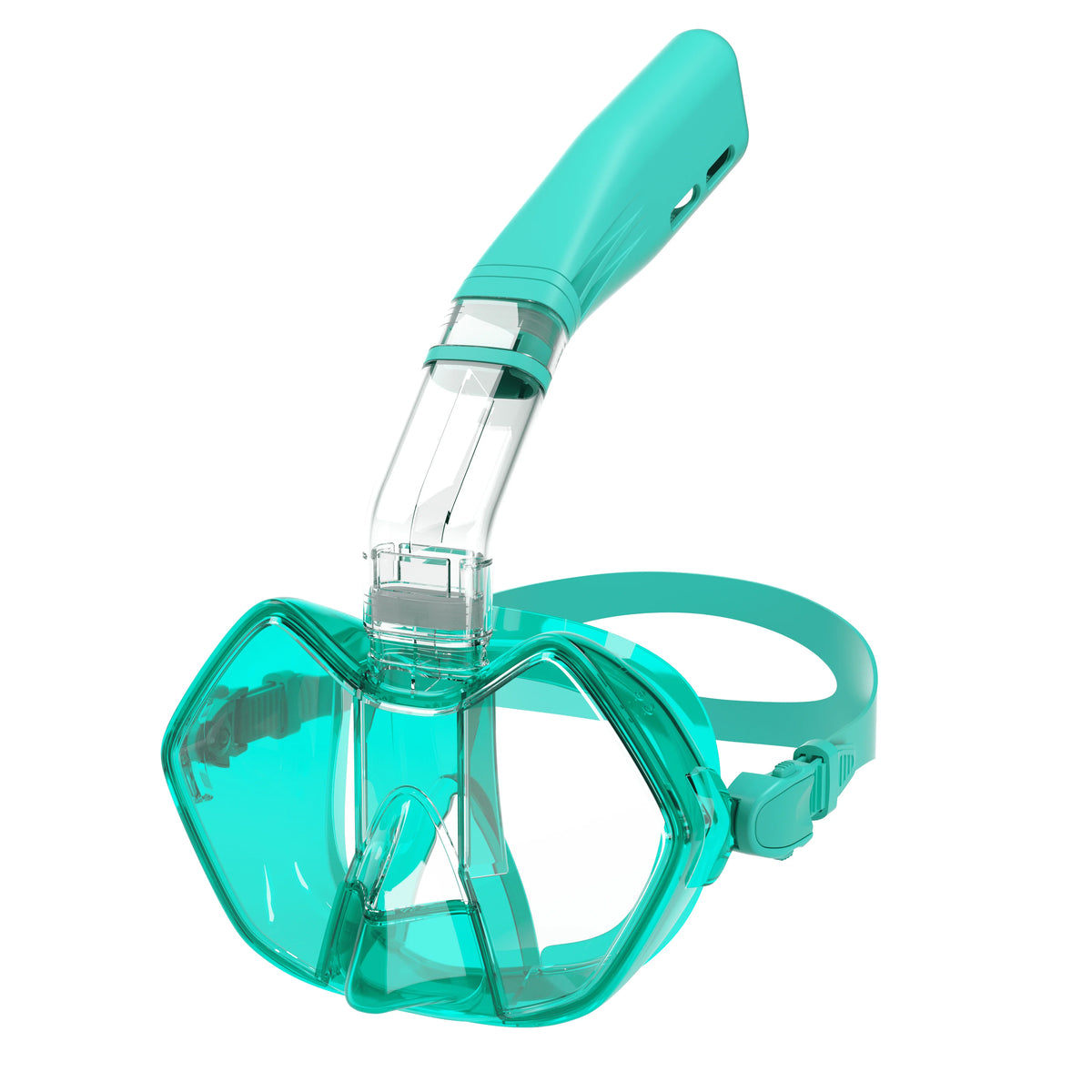 2 in 1 Snorkel & Diving Mask with Integrated Frame Half Face Style Low Volume Anti-Fog Liquid Silicone Adjustable, product image 4