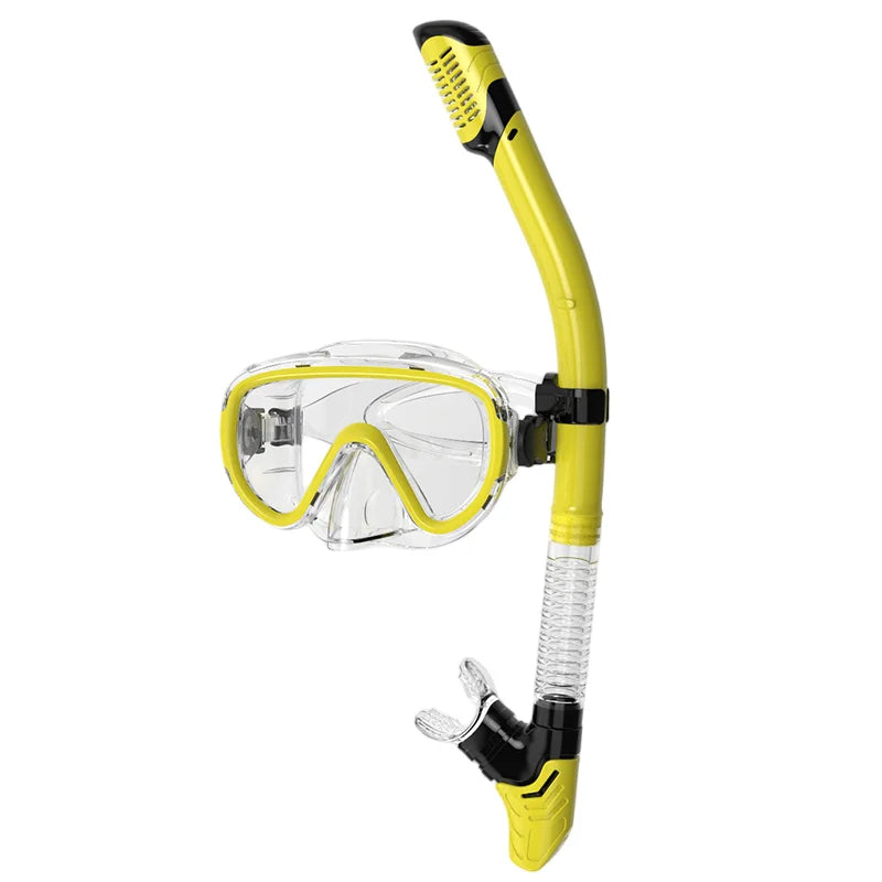 Tempered Glass Lens Silicone Snorkeling Mask and Snorkel Set with Dry Top Strap for Face Diving and Spearfishing Universal Fit, product image 2