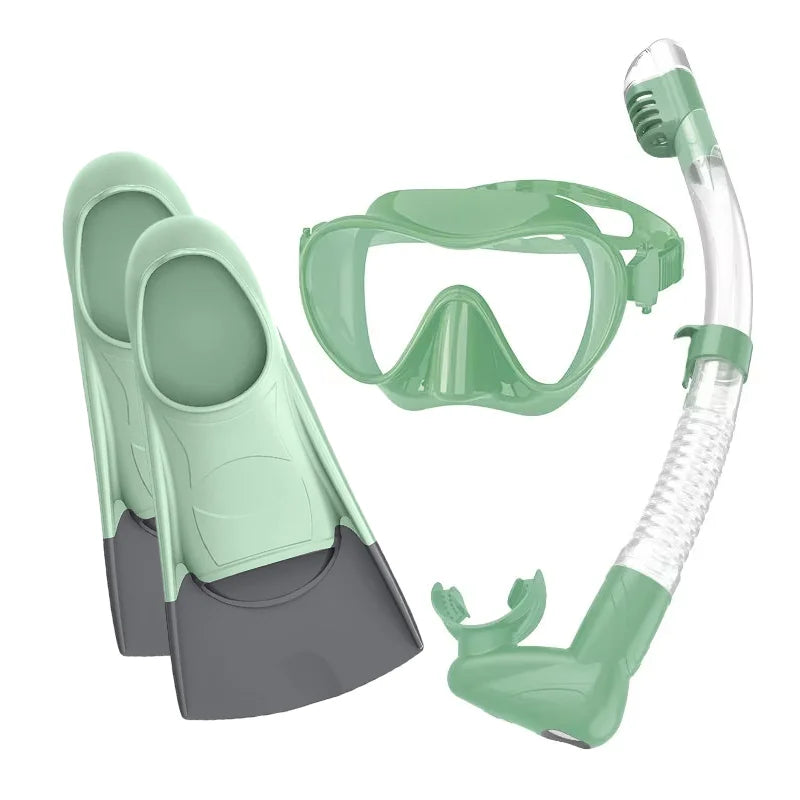 Outdoor Water Sport Silicone Swimming Fins Diving & Snorkel Mask Set with Flipper Low Volume Waterproof Anti-Fog UV Protection, product image 5