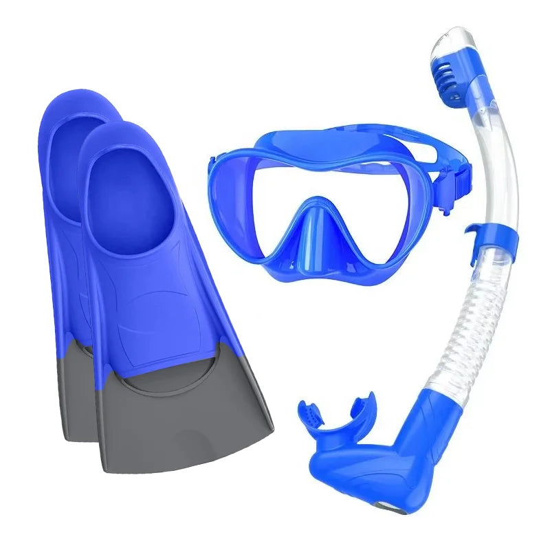 Outdoor Water Sport Silicone Swimming Fins Diving & Snorkel Mask Set with Flipper Low Volume Waterproof Anti-Fog UV Protection, product image 4
