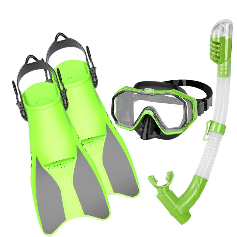3 in 1 Mask Fins Snorkel Set with 180 Panoramic View Snorkel Mask Anti-Fog Anti-Leak Diving Mask Snorkel Fins Set, product image 4