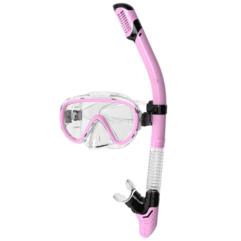 Tempered Glass Lens Silicone Snorkeling Mask and Snorkel Set with Dry Top Strap for Face Diving and Spearfishing Universal Fit, product image 3