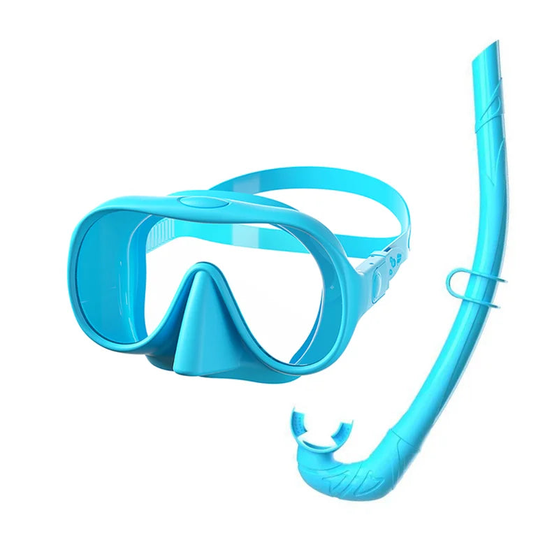 Single Lens Anti Fog Anti Leak Silicone Diving Mask with Snorkel Custom Logo for Adults, product image 3