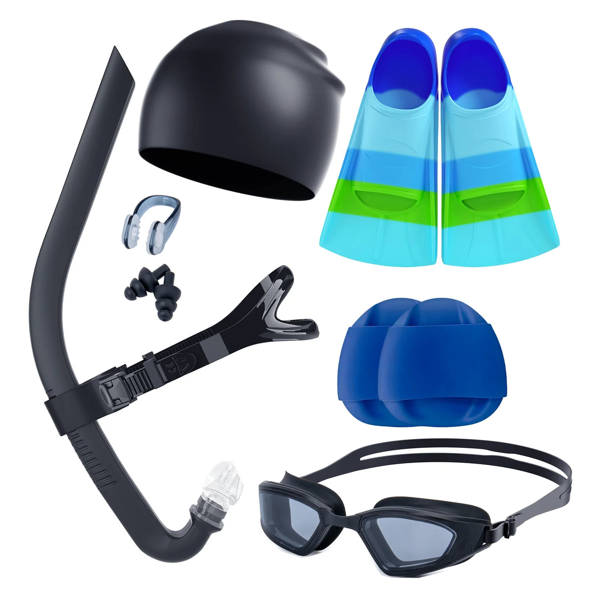 Songxin 7-in-1 Swimming Goggles Set with Cap & Snorkel-Anti-Fog PC Lens Silicone Strap UV Protection Lightweight & Adjustable, product image 2